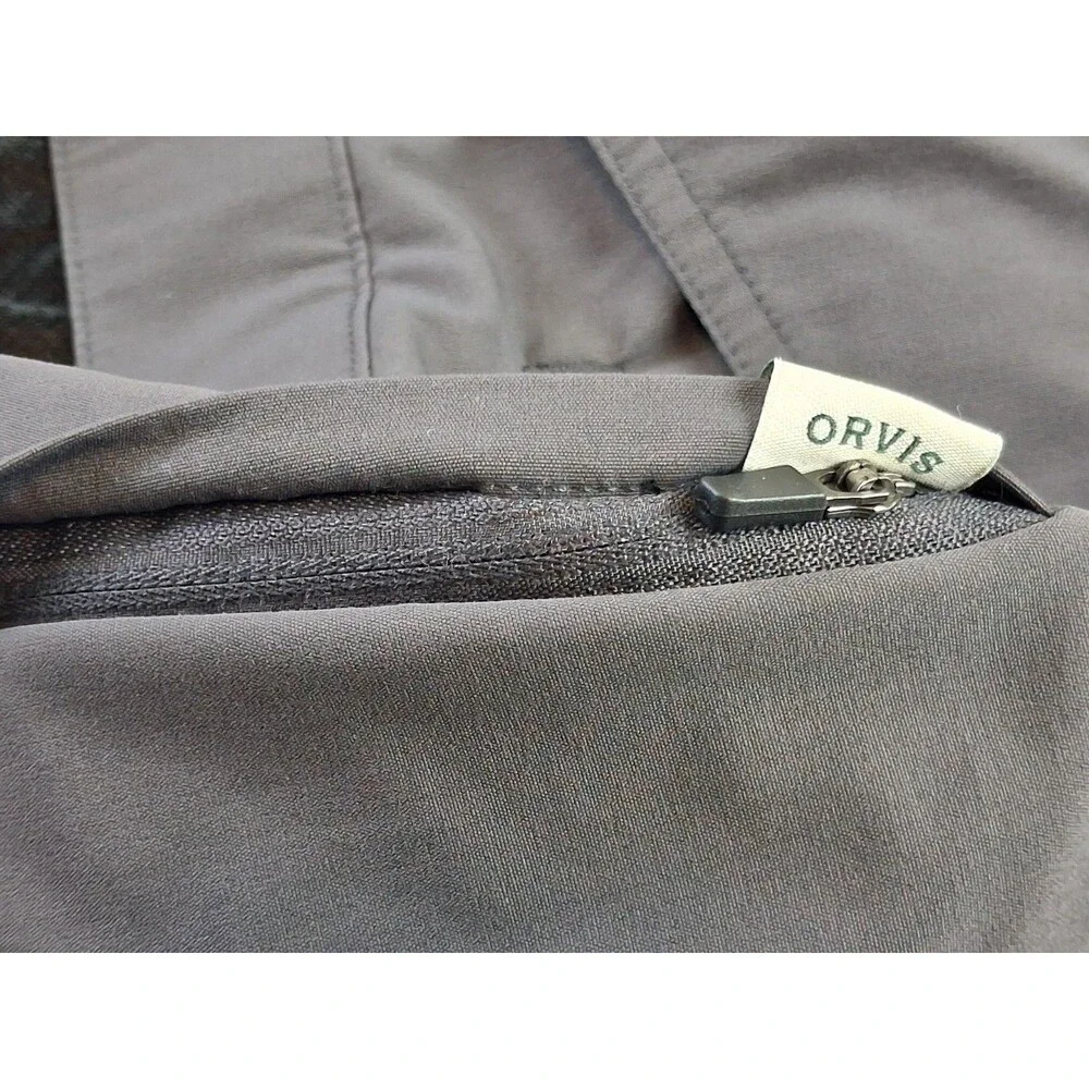 ORVIS Men's Tech Pant Gray 40x30 Performance Water Repellent Cargo Zip Pocket - Picture 10 of 14